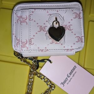 Juicy couture diamond pink clay wallet with chain